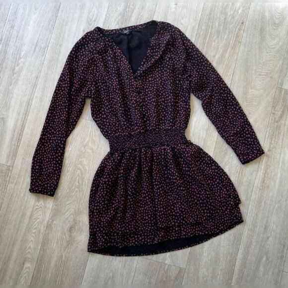 Rails Jasmine Enamoured dress Smocked Waist Black Red Hearts  size S - Picture 5 of 10